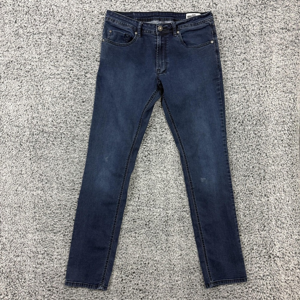 Buffalo David Bitton Axel Jeans Mens 32x34 Blue Denim Slim Straight Stretch